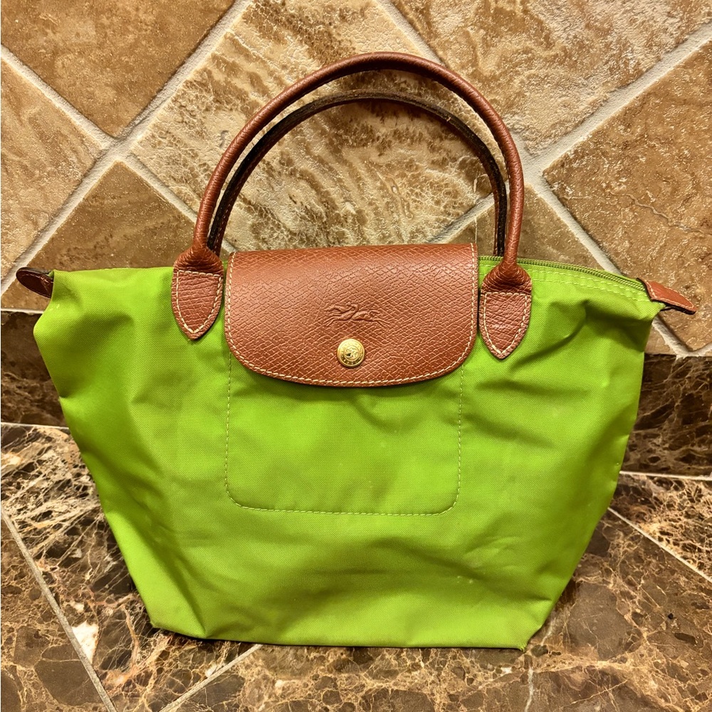 Green Langchamp mini Le Pliage handbag